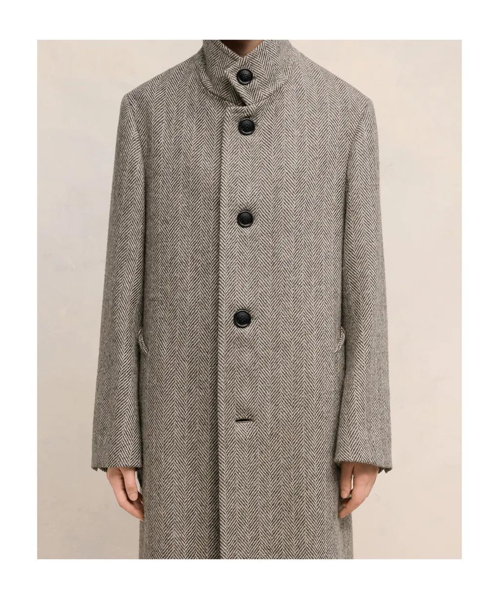 Long-Sleeved Wool Coat