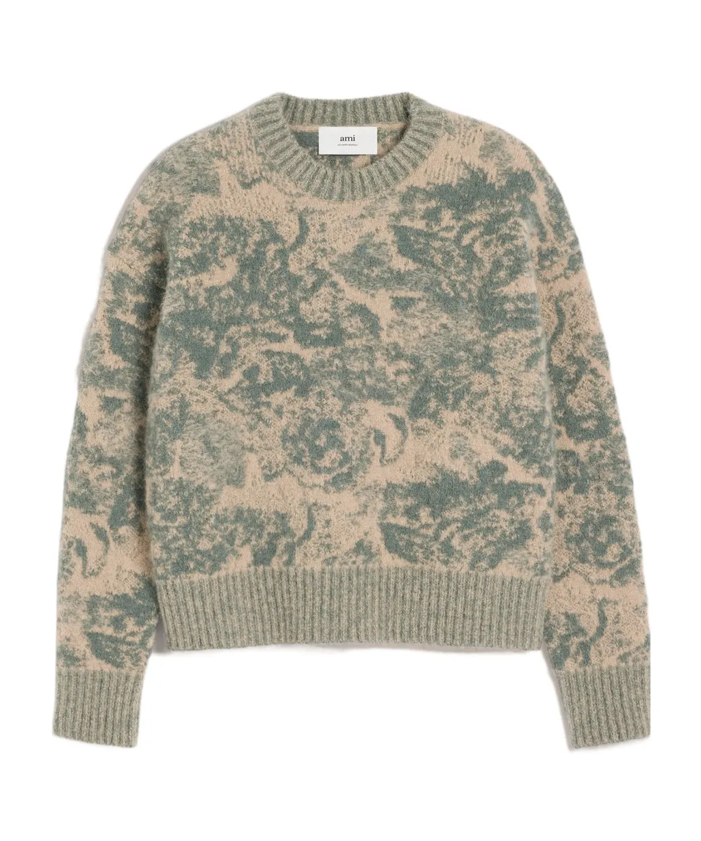 Jacquard Crewneck Knitted Jumper