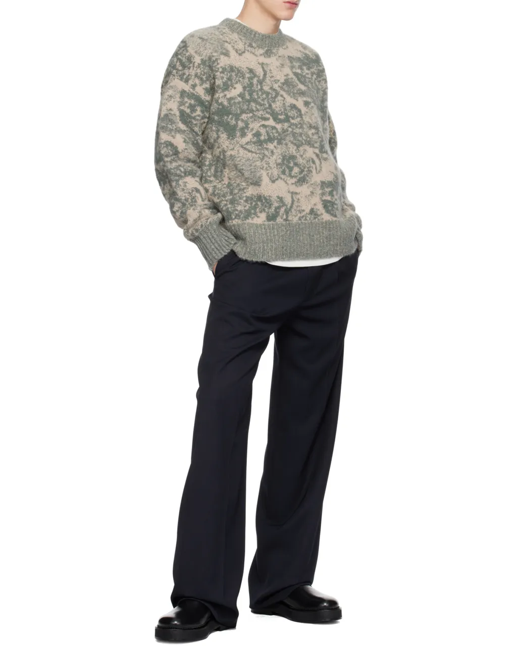 Jacquard Crewneck Knitted Jumper