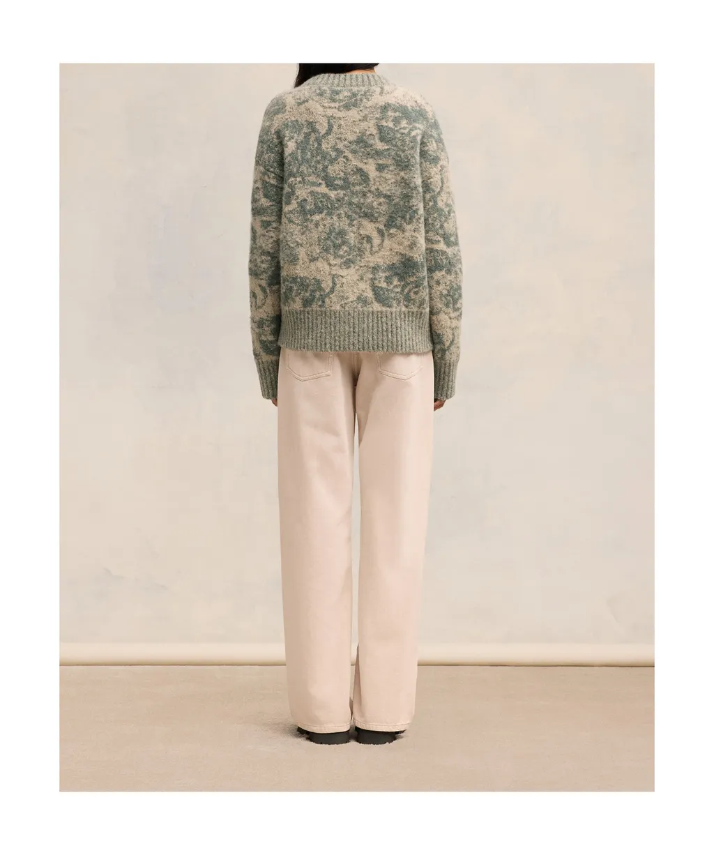 Jacquard Crewneck Knitted Jumper