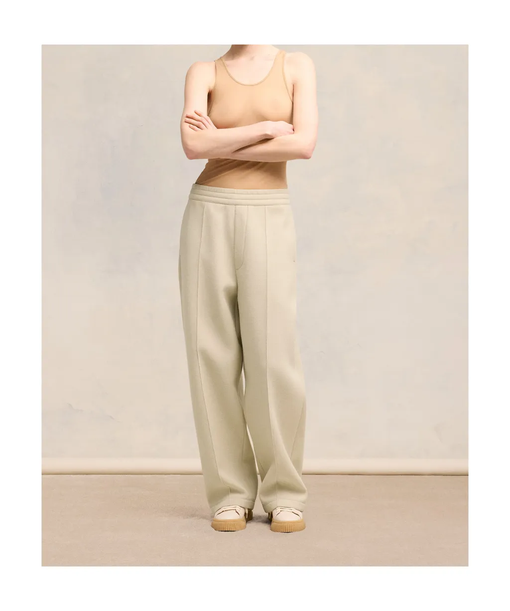 High-Waist Elasticated Waistband Pleated Trousers