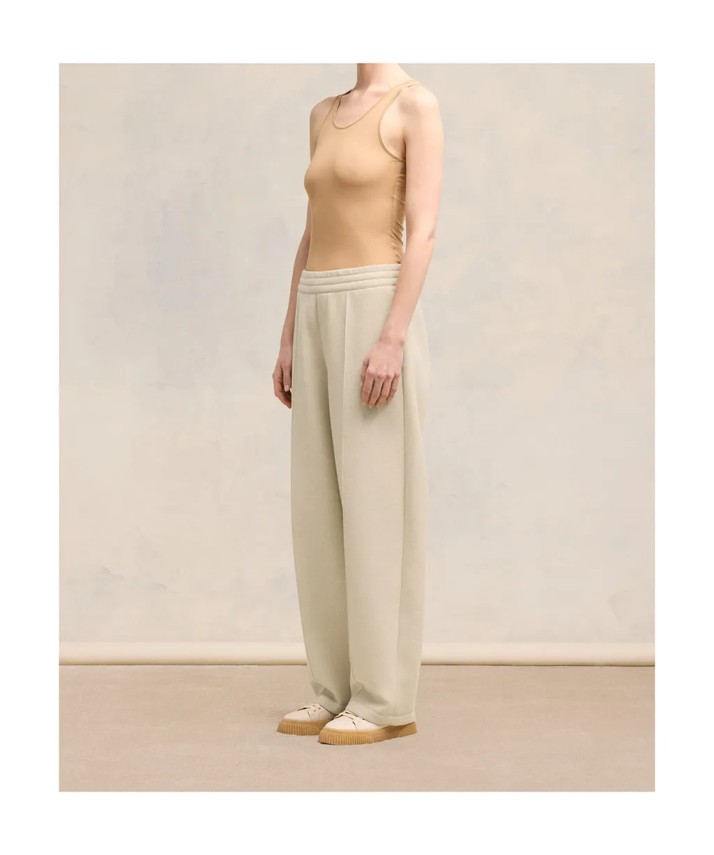 High-Waist Elasticated Waistband Pleated Trousers