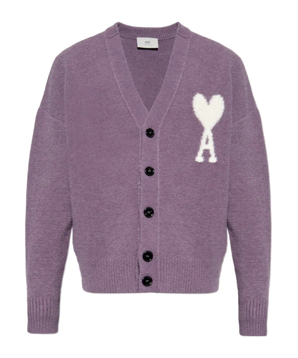 Ami De Coeur V-Neck Knitted Cardigan