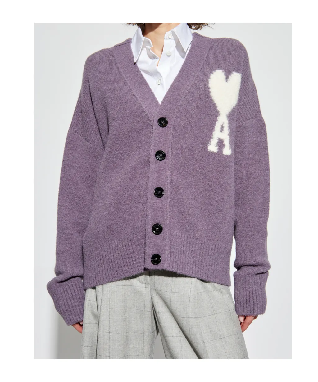 Ami De Coeur V-Neck Knitted Cardigan