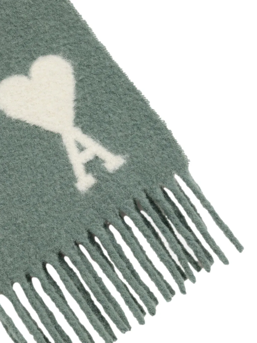 Ami De Coeur Logo Detailed Fringed Scarf
