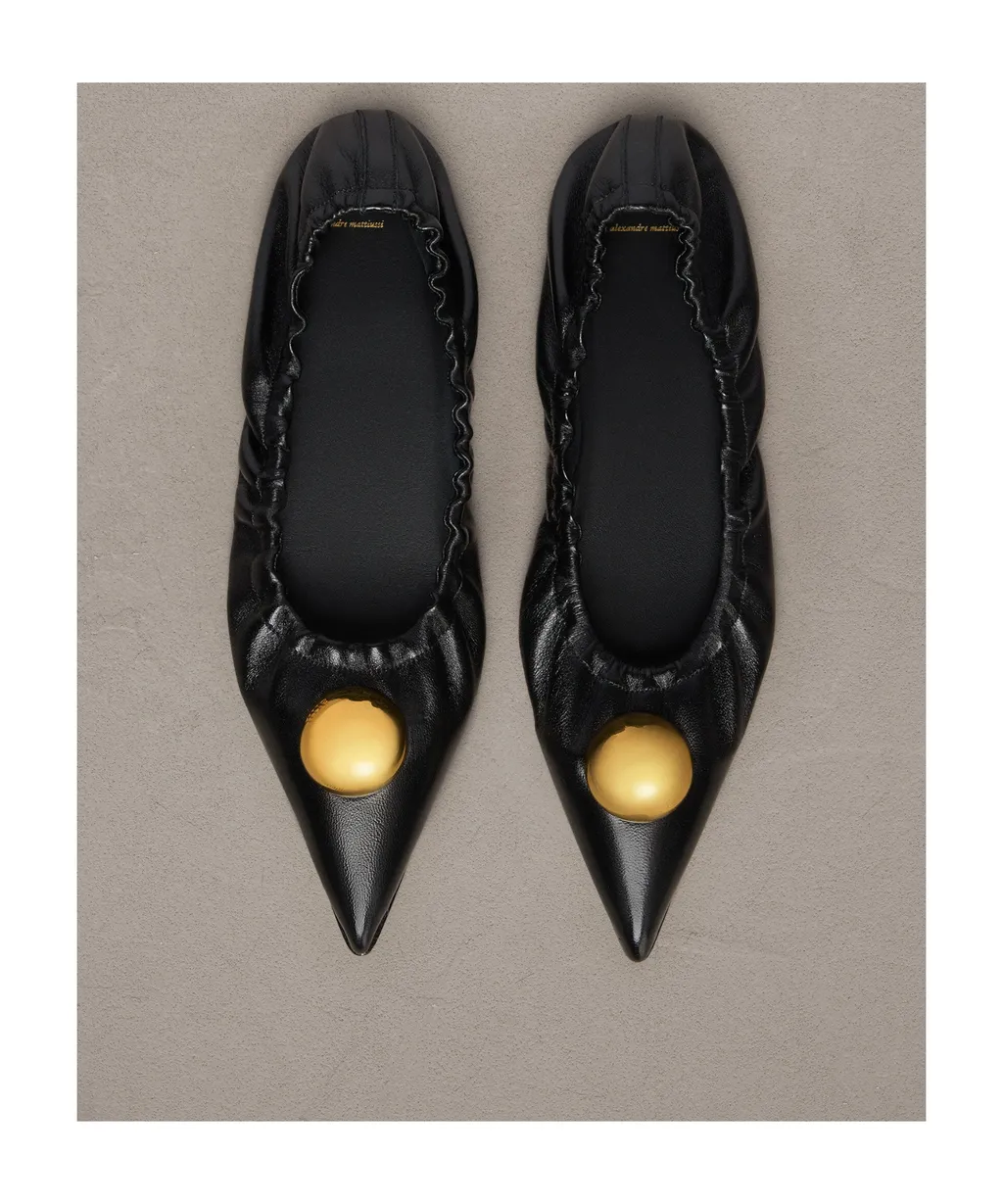 Embellished Pointed Toe Ballerinas