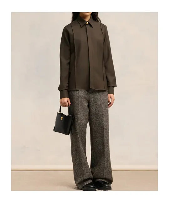 Gabardine Pintuck Shirt