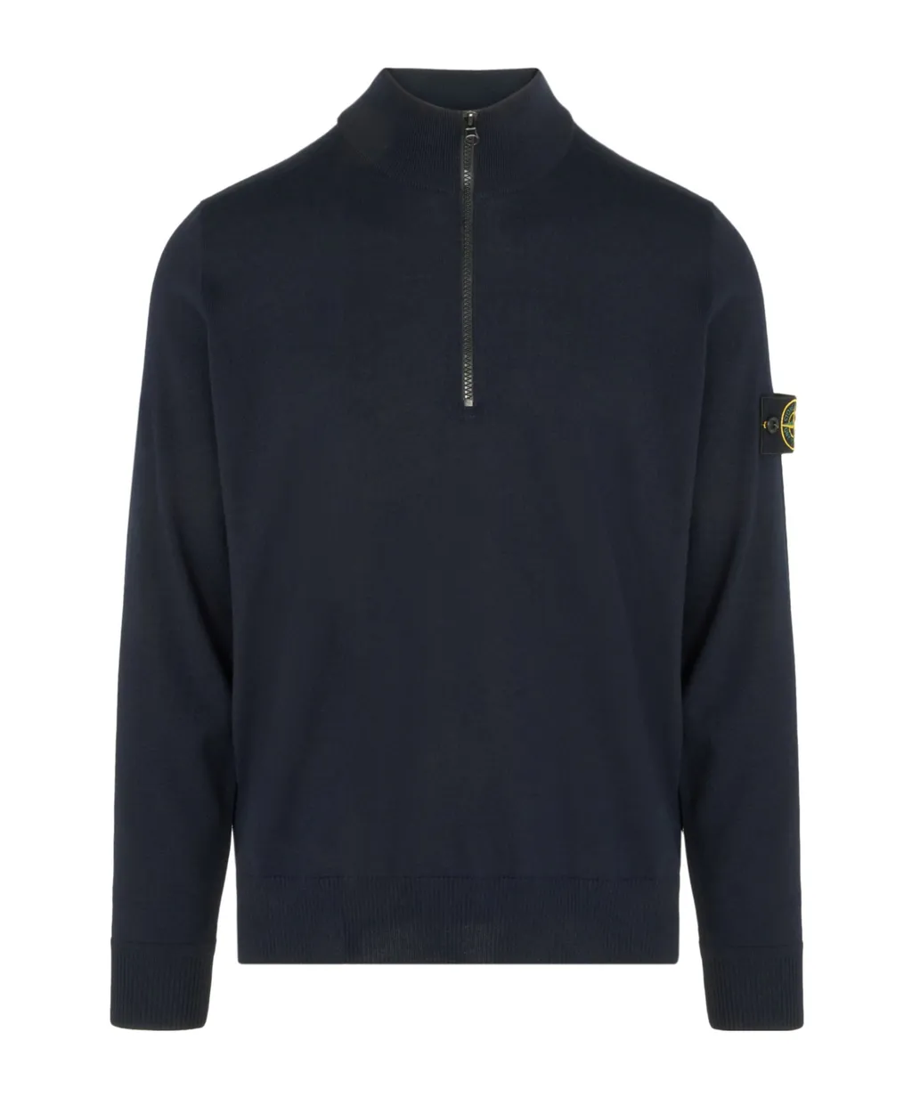 Half-Zip Logo-Patch Sweater
