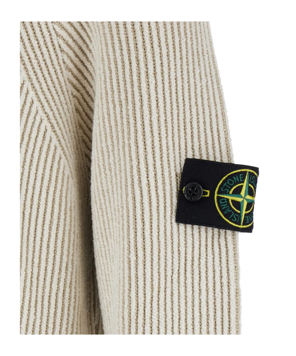 Ribbed Zip-Neck Sweater