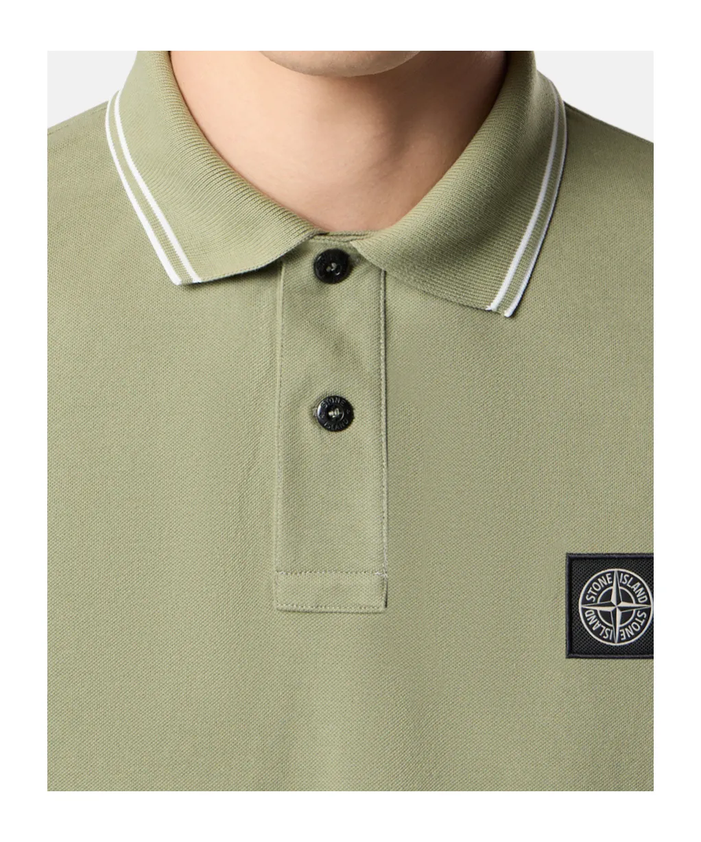 Logo-Patch Tipped Polo Shirt