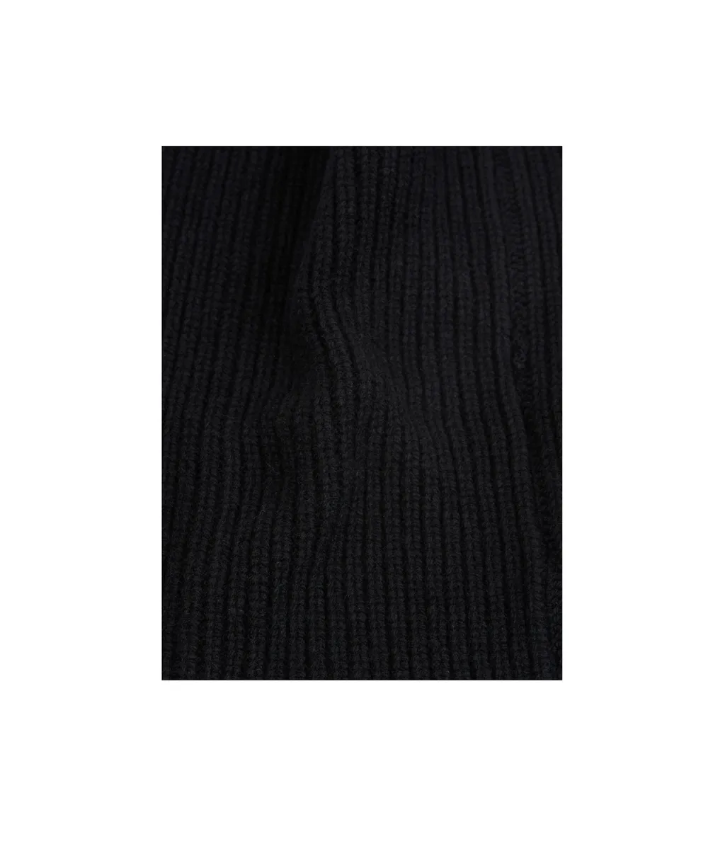 Logo Patch Ribbed Scarf