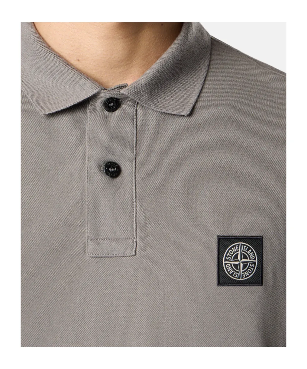 Slim-Fit Short-Sleeve Polo Shirt With Compass Patch