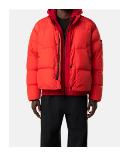 Logo Patch High Neck Puffer Jacket