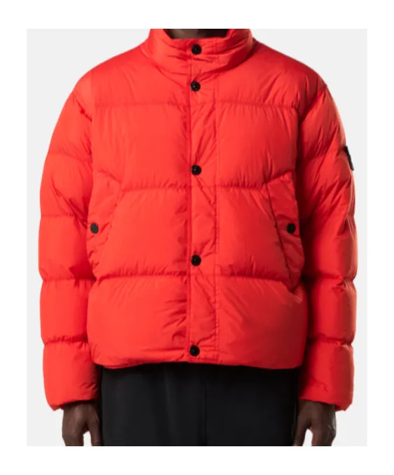 Logo Patch High Neck Puffer Jacket