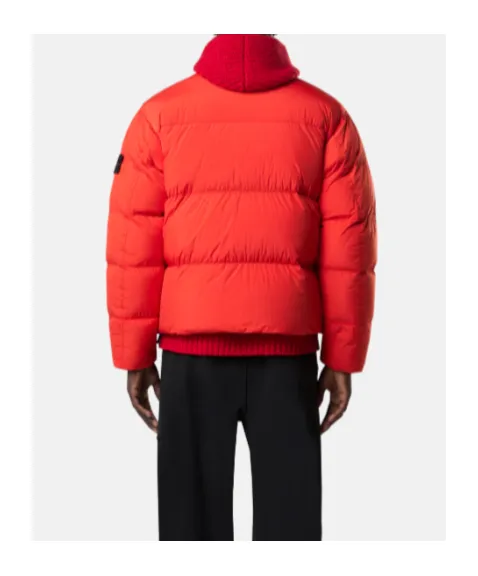 Logo Patch High Neck Puffer Jacket