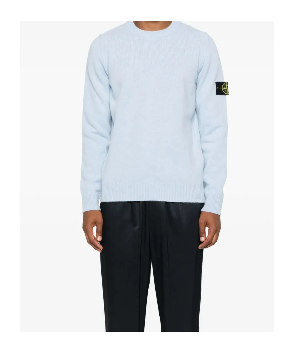Compass-Motif Wool-Blend Sweater