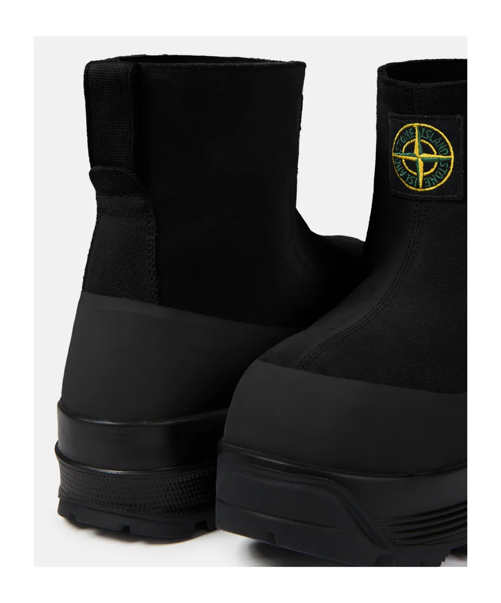 Suede Rubber-Band Boots