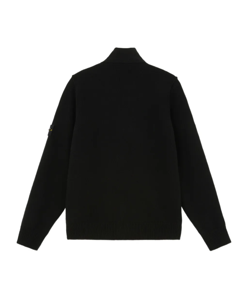 High-Neck Buttoned Cardigan