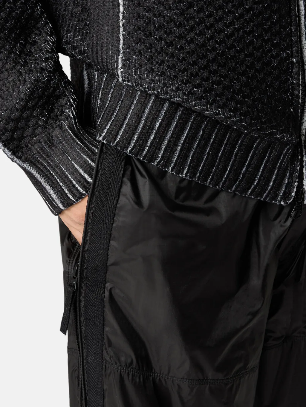 Panelled Zip-Detail Trousers