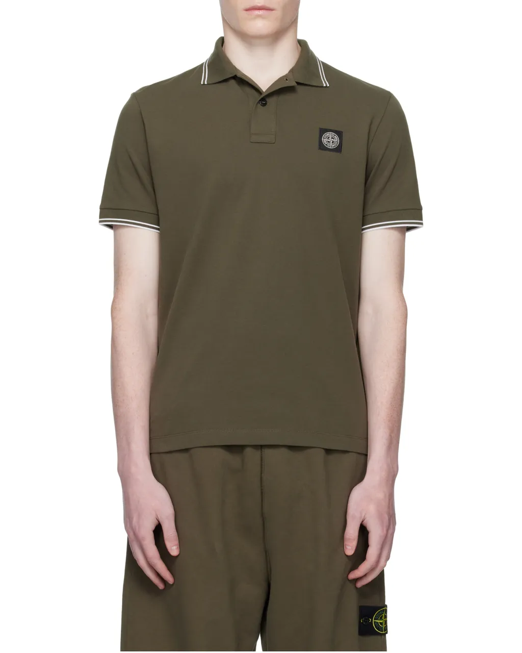 Logo Patch Buttoned Polo Shirt