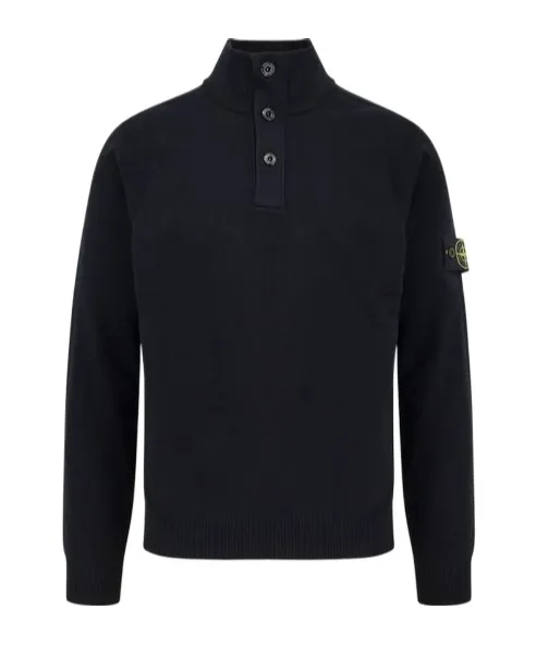 Half-Button Knitted Jumper