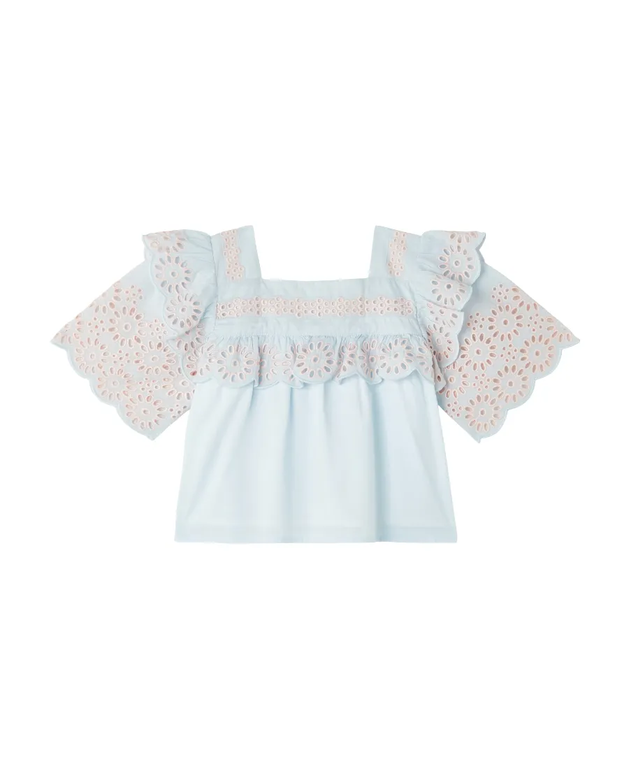 Embroidered Square Neck Top