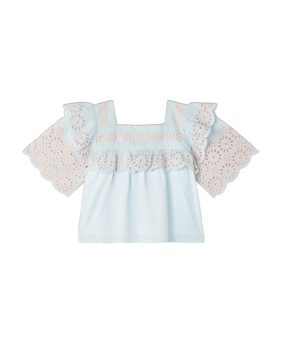 Embroidered Square Neck Top