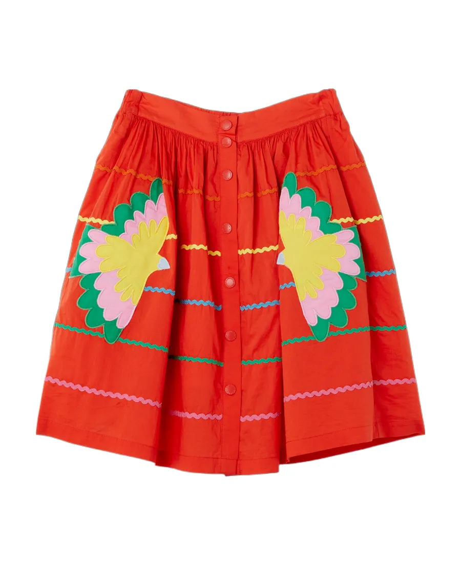 Embroidered Flared Skirt