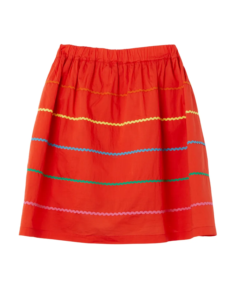 Embroidered Flared Skirt