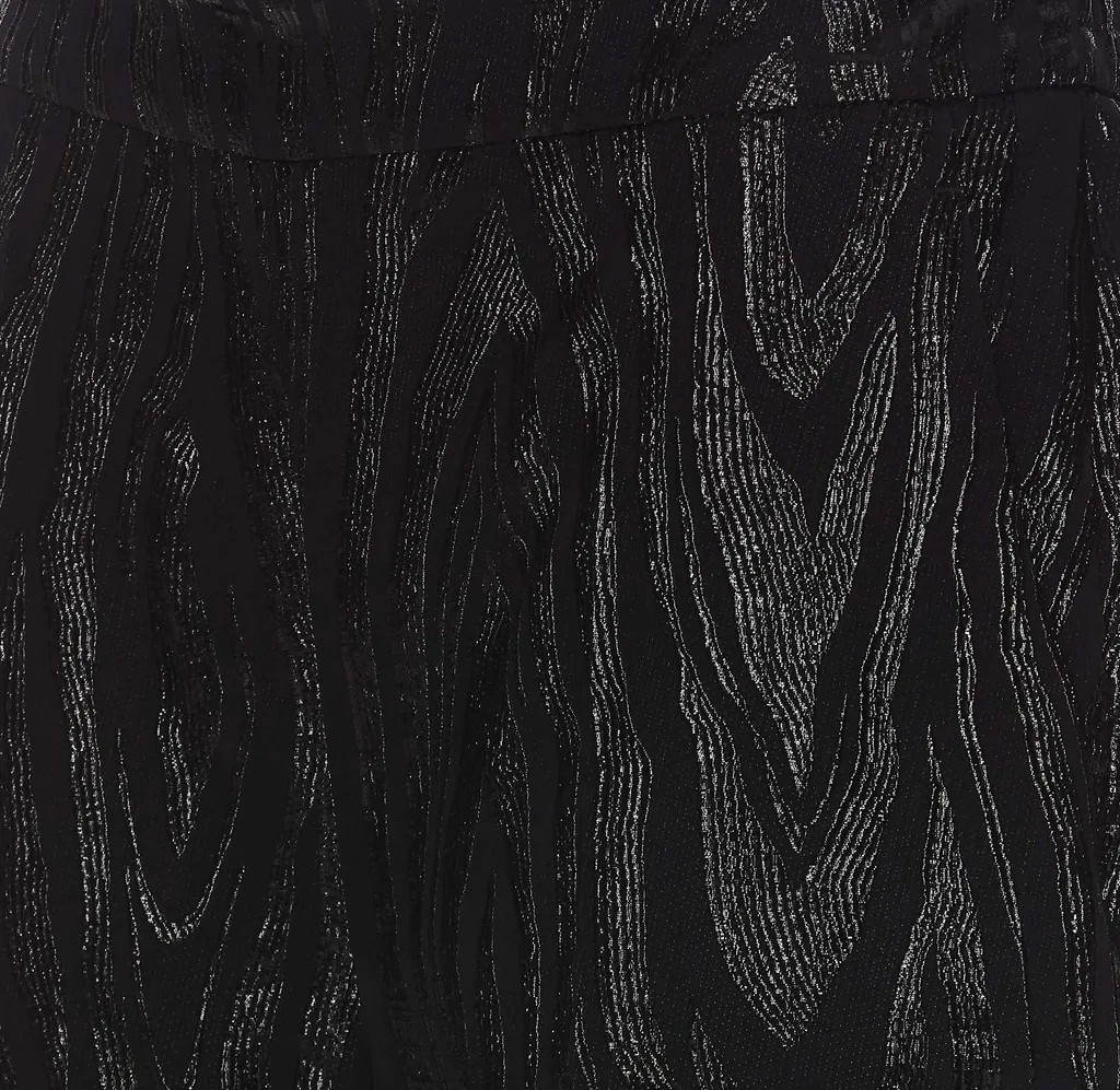 Wood-Grain Effect Metallic Tapered Trousers