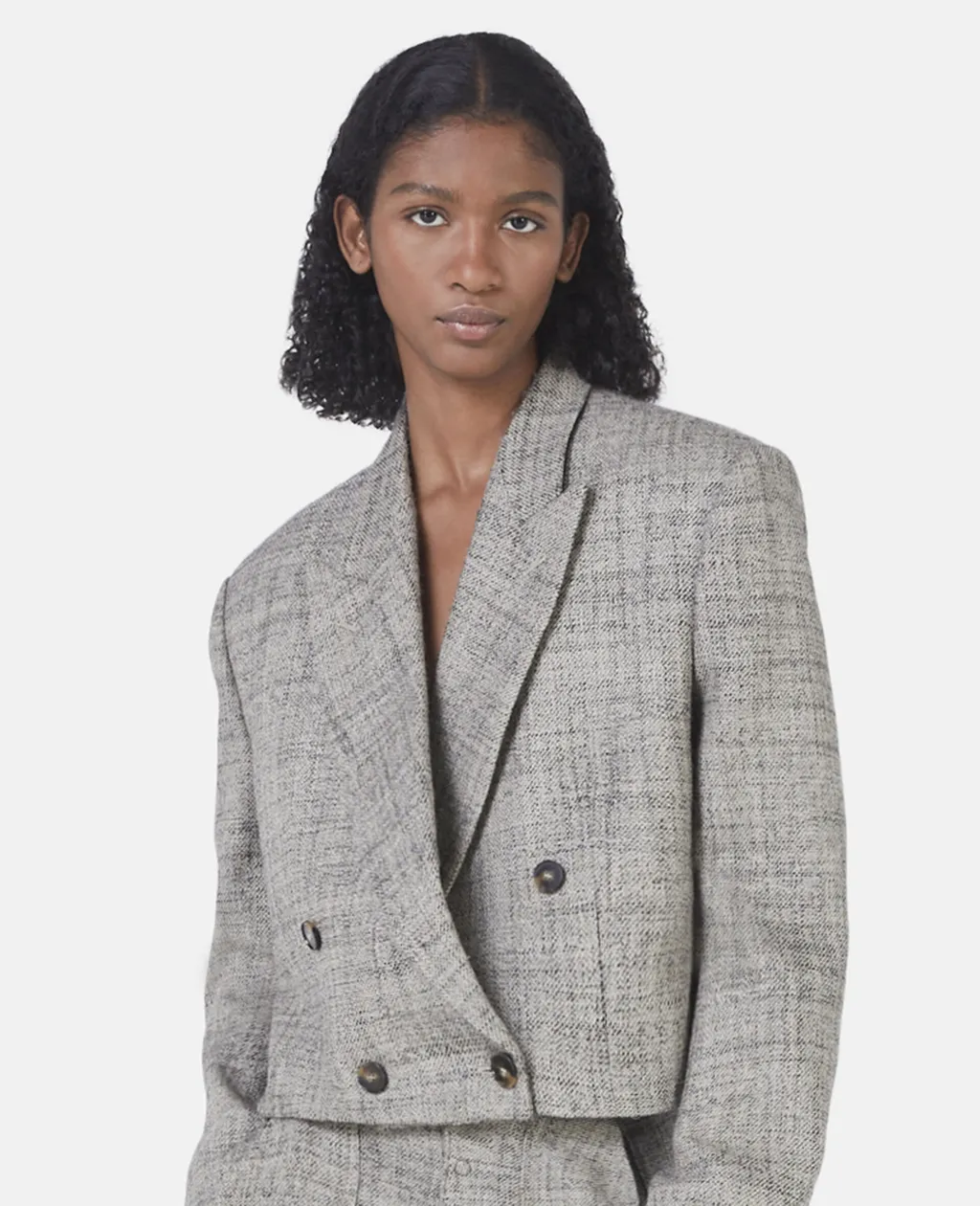 Cropped Double-Breasted Blazer