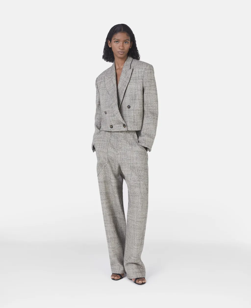 Cropped Double-Breasted Blazer
