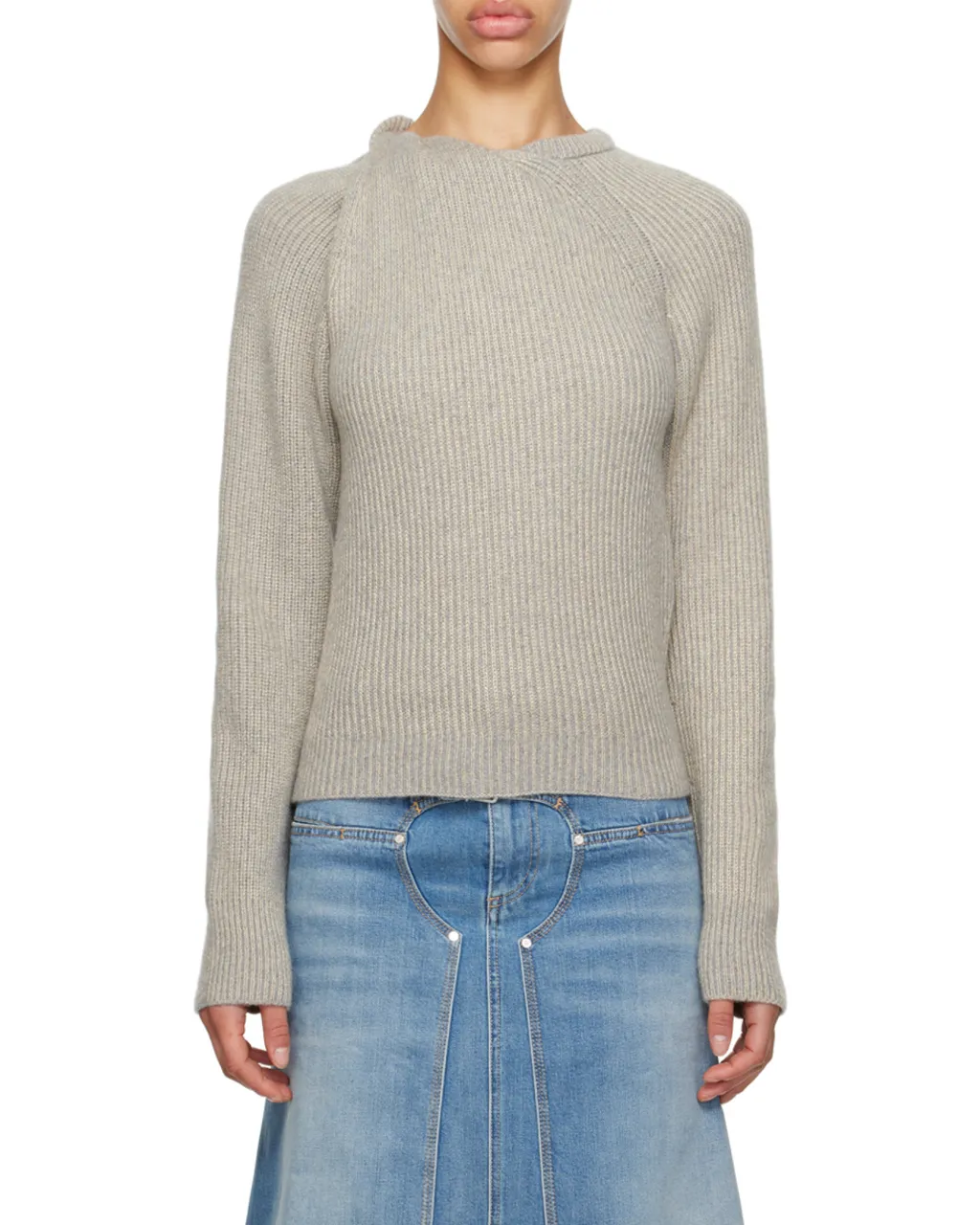 Ribbed Knitted Long Sleeved Jumper