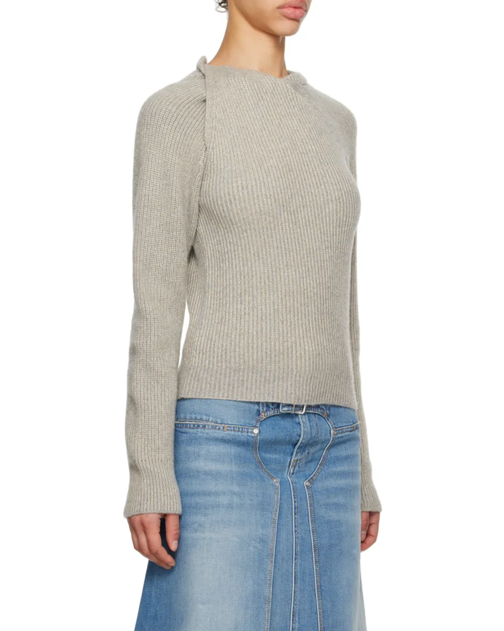 Ribbed Knitted Long Sleeved Jumper