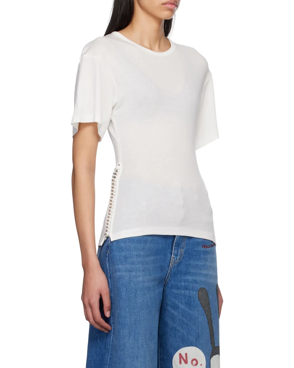 Chain-Detailed Crewneck T-Shirt