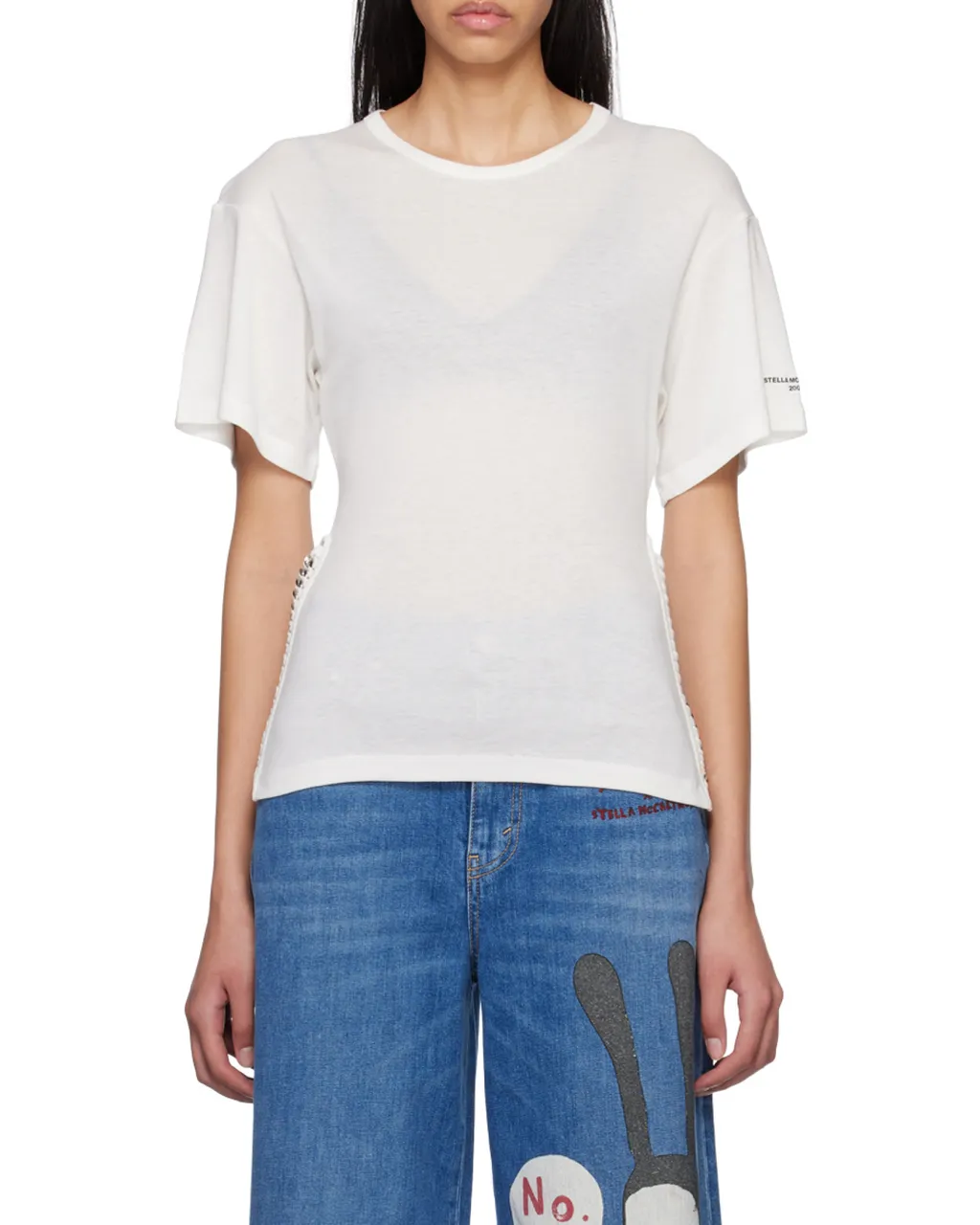 Chain-Detailed Crewneck T-Shirt