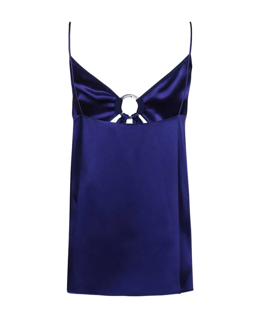 Cut-Out Detailed Sleeveless Satin Vest