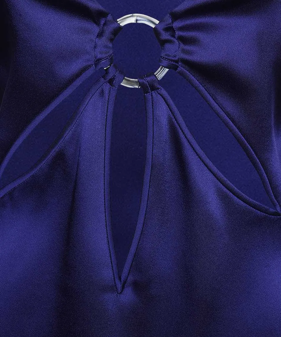 Cut-Out Detailed Sleeveless Satin Vest