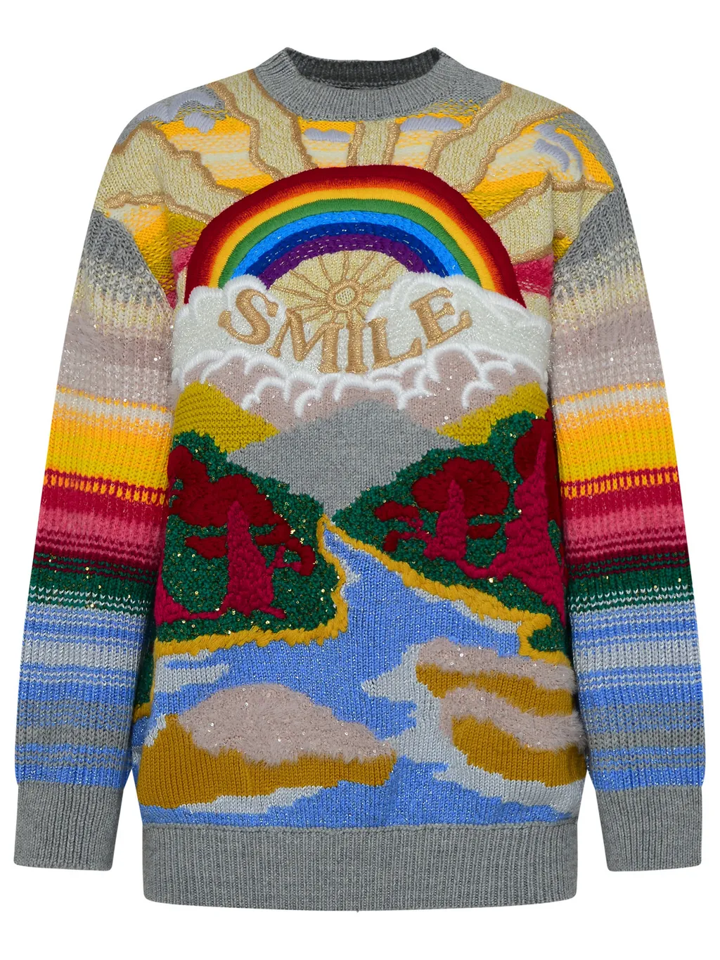 Smile Embroidered Crewneck Jumper