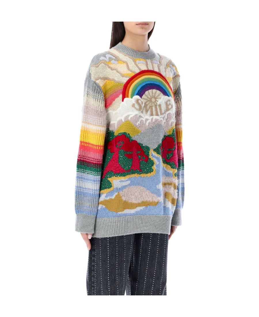 Smile Embroidered Crewneck Jumper
