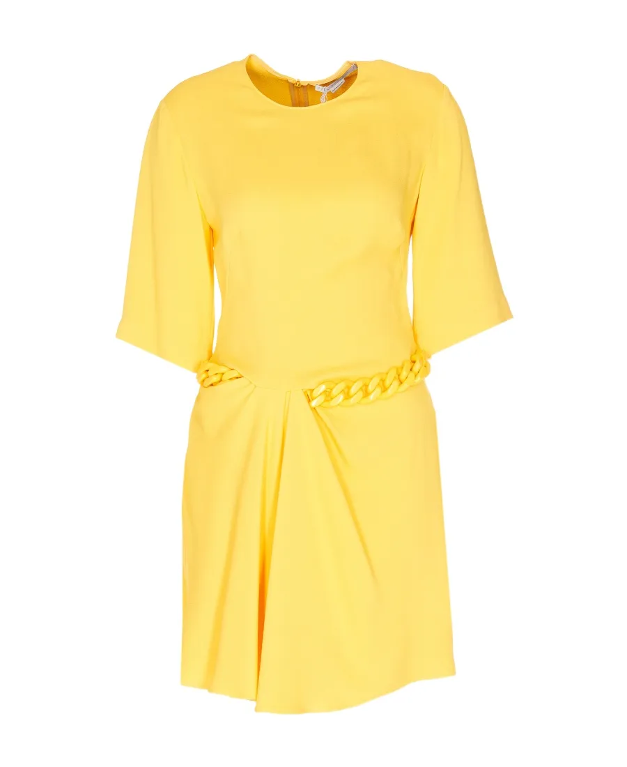 Chain-Linked Crewneck Mini Dress