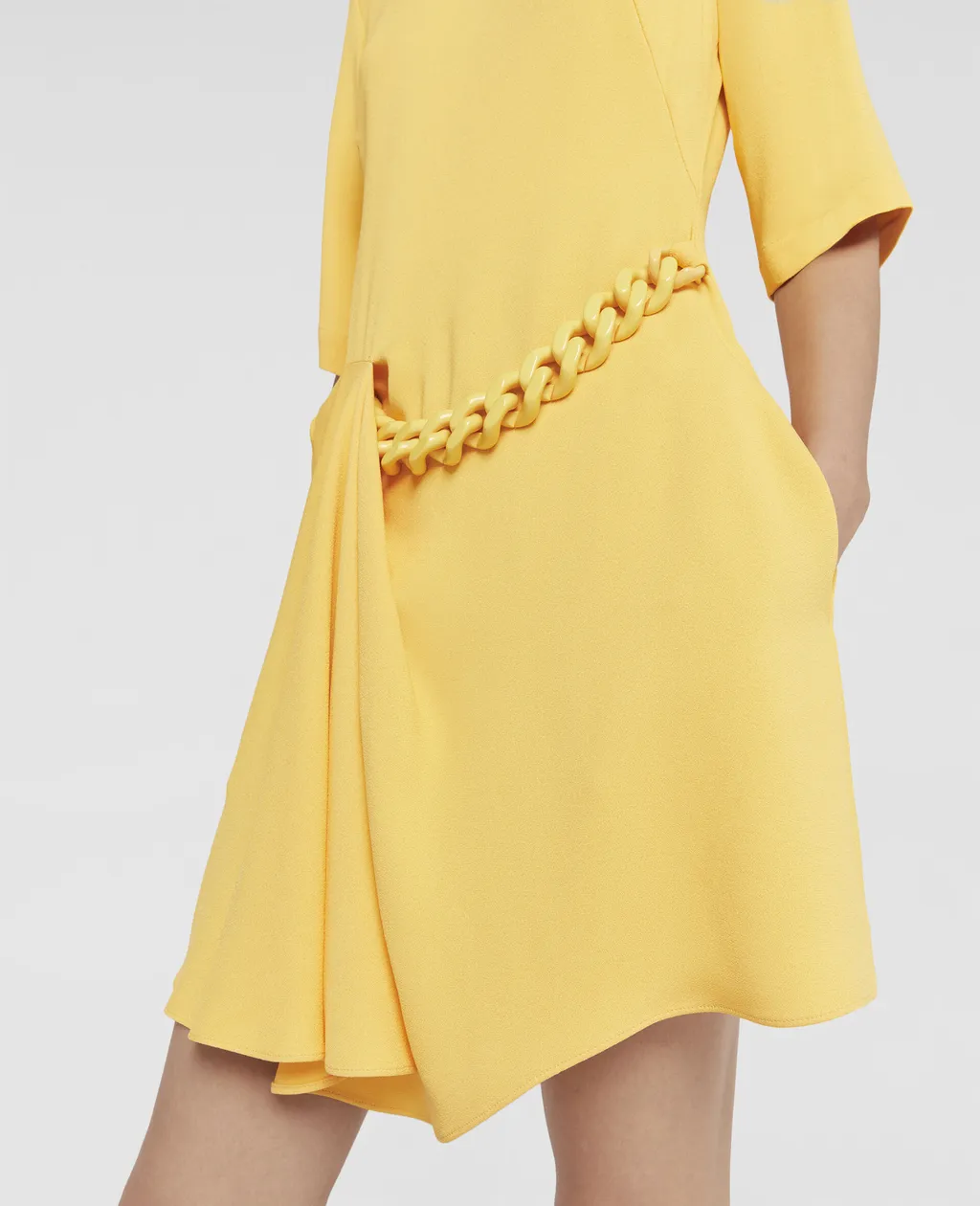 Chain-Linked Crewneck Mini Dress