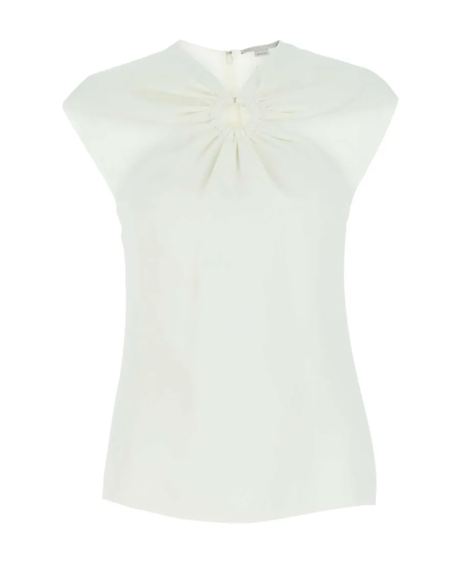 Petal Crochet Compact Crepe Shirt