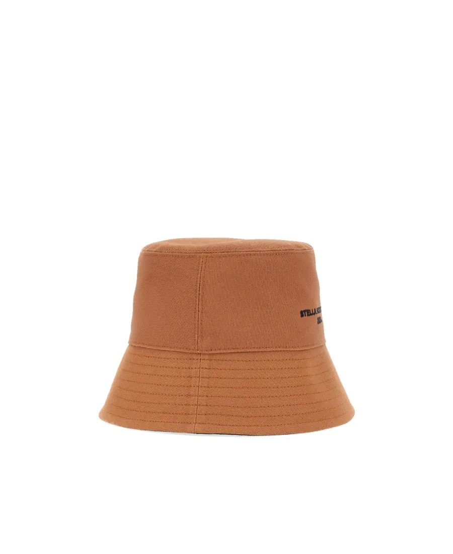 Logo Embroidered Wide Brim Bucket Hat