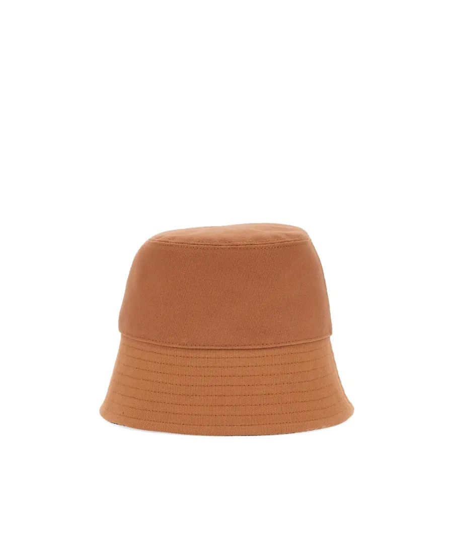 Logo Embroidered Wide Brim Bucket Hat