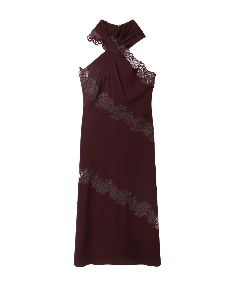 Lace Splicing Neck Dress
