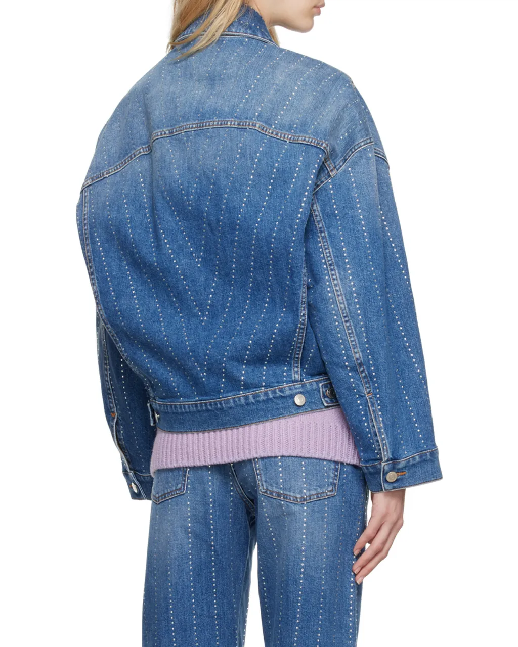 Rhinestone-Embellished Denim Jacket