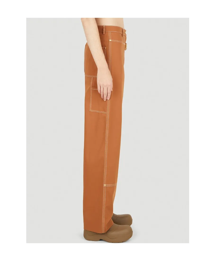 High Waist Buckle Detailed Straight Leg Trousers