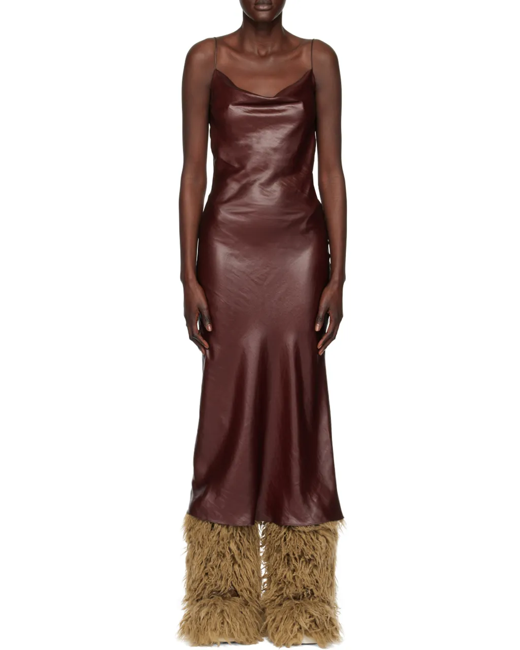 Backless Square-Neck Midi Dress