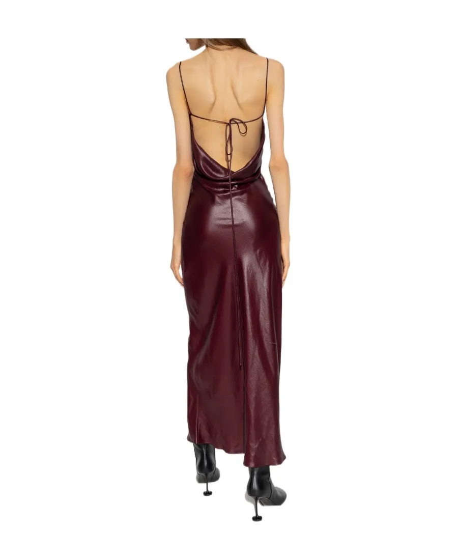 Backless Square-Neck Midi Dress